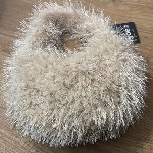 Fuzzy Cream Shoulder Bag